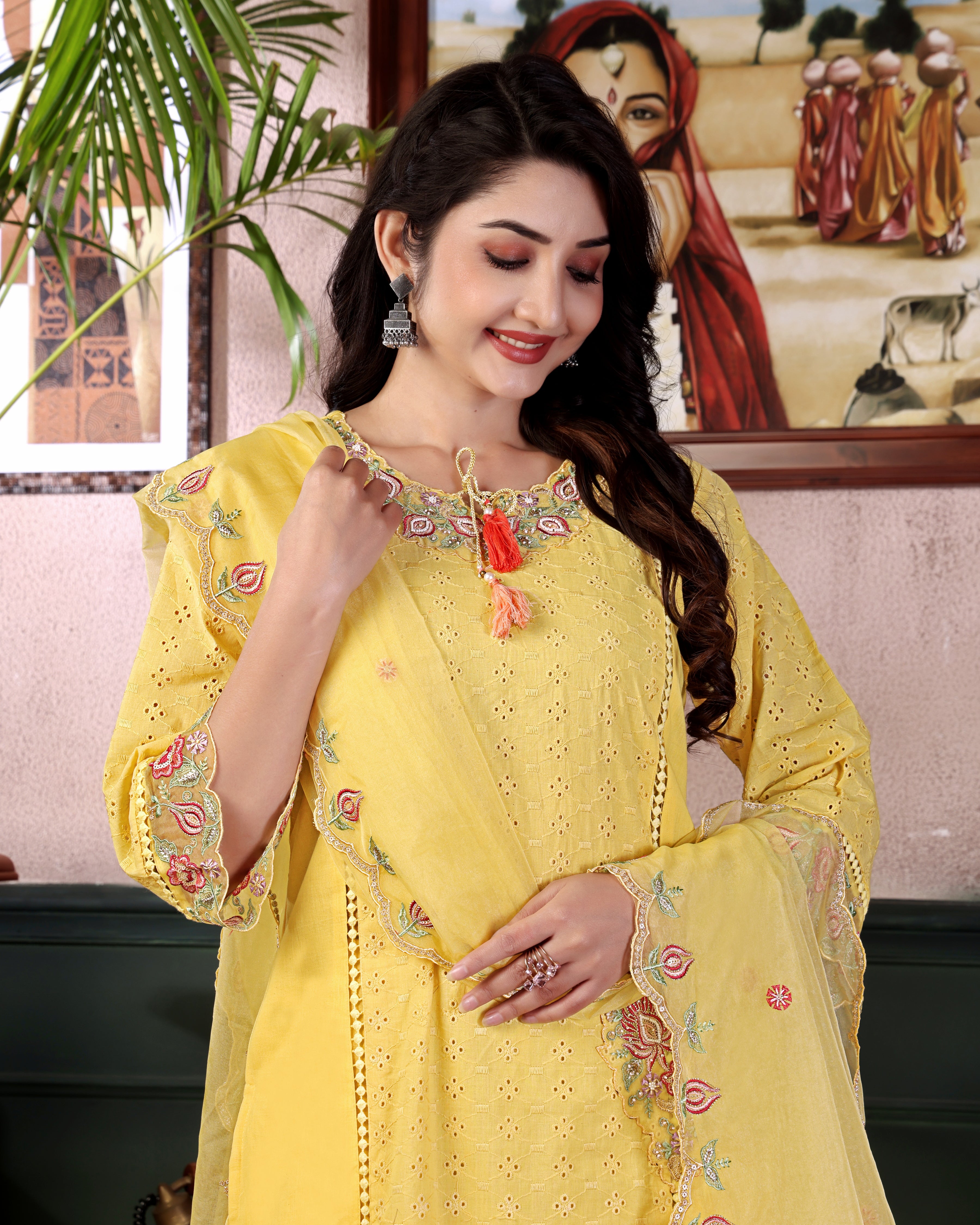 Heer Sunshine Glow – Yellow Embroidered Suit