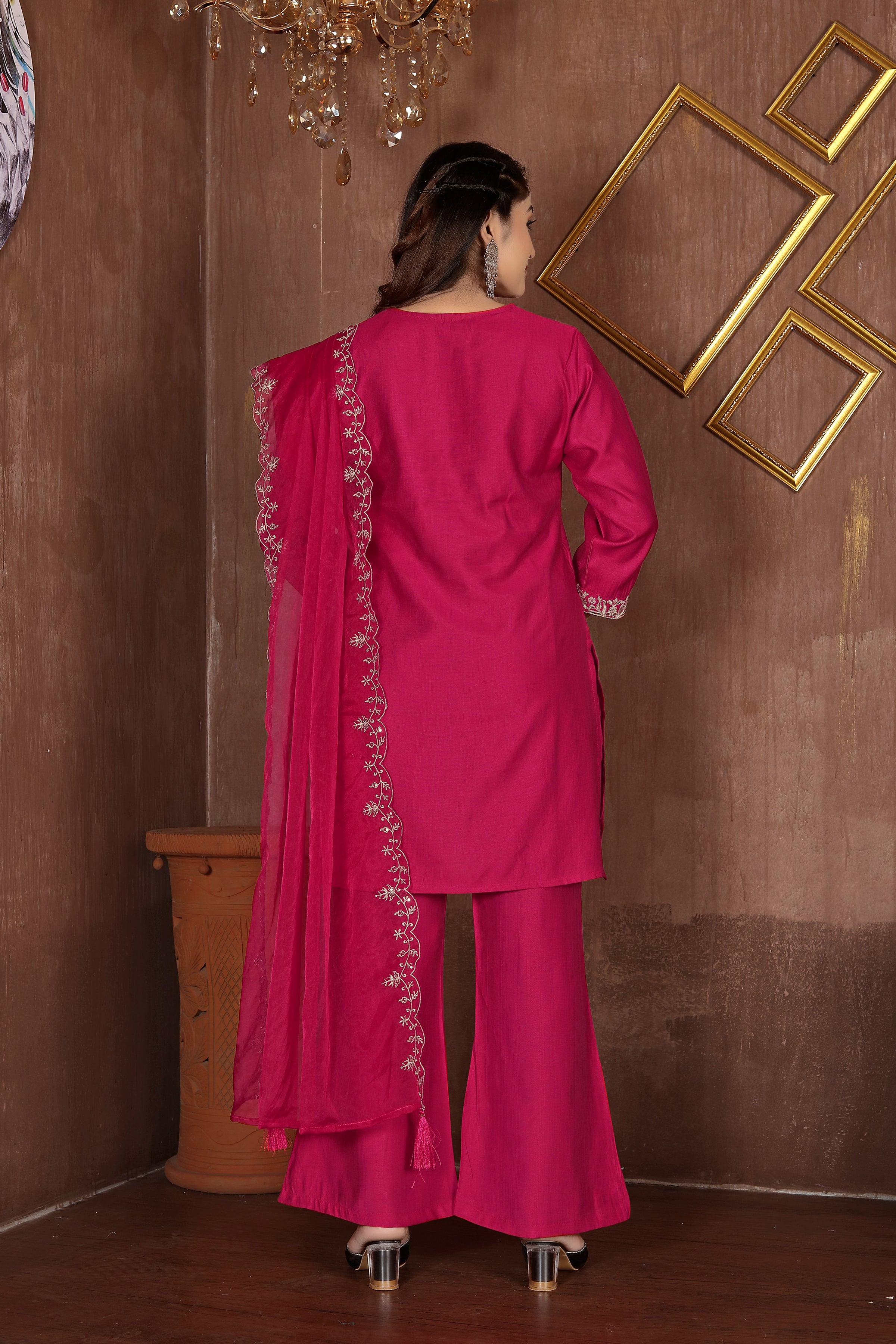 Crimson Charm – Maroon Embroidered Suit