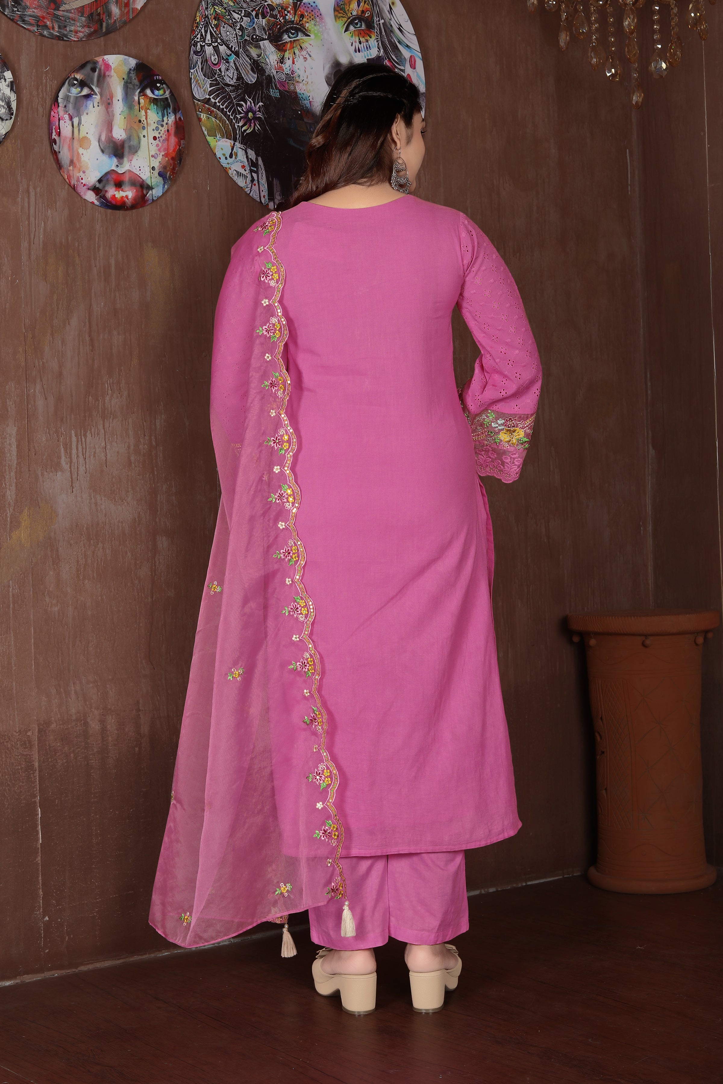 Rosé Radiance – Pink Embroidered Suit