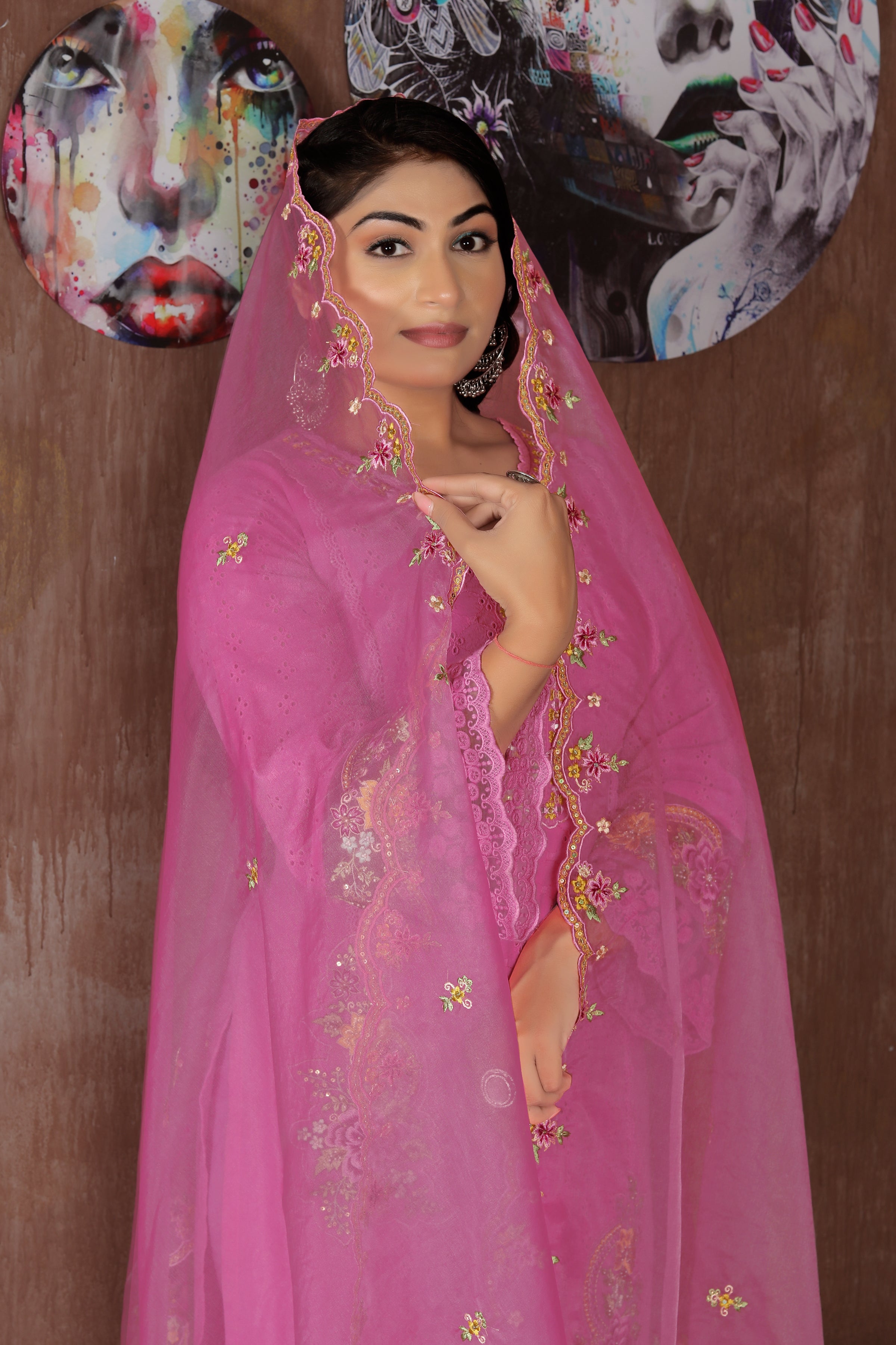 Rosé Radiance – Pink Embroidered Suit